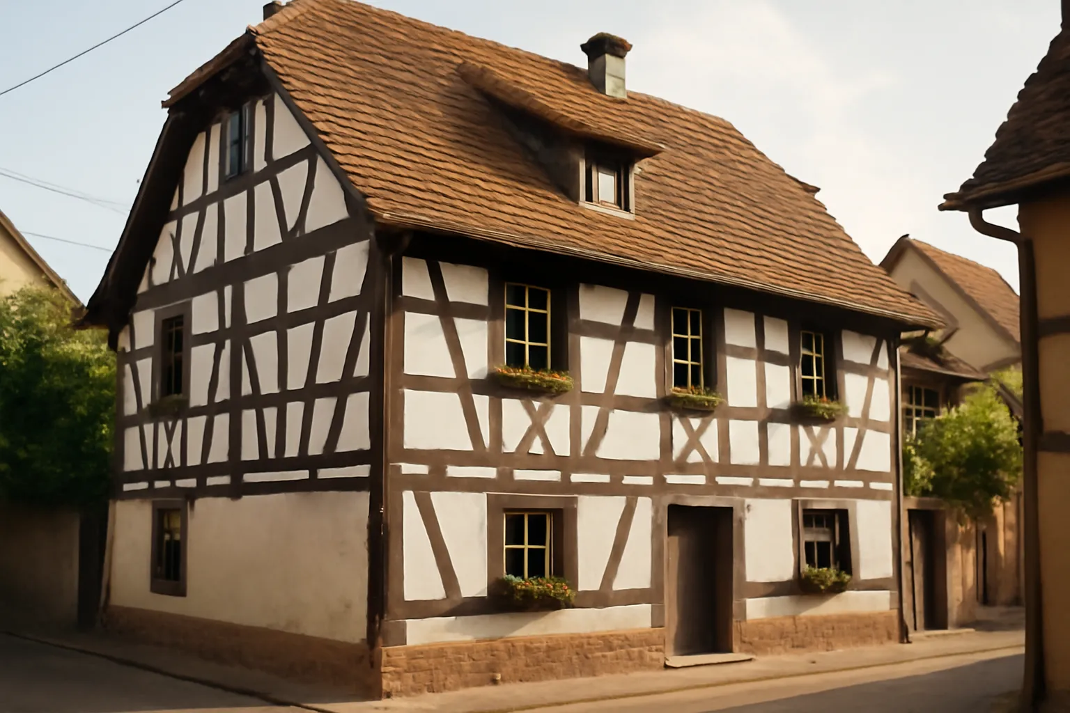 Application d’un joint à la chaux au contact du bois et du remplissage d’un colombage